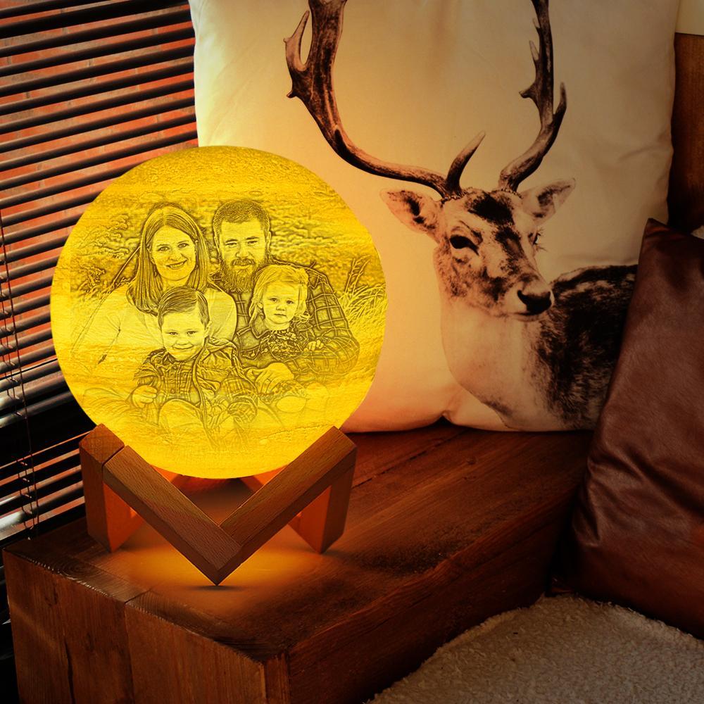 Lámpara Júpiter Impresa En 3d, Familia Feliz Personalizada - Toca Tres Colores (10-20 Cm) - mymoonlampes