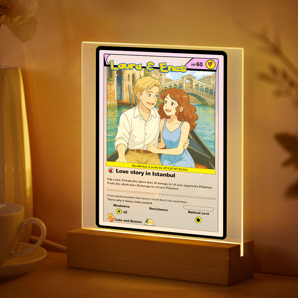 Luz Nocturna Led Acrílica Con Fotos De Dibujos Animados Personalizadas, Regalo Para Pareja - mymoonlampes