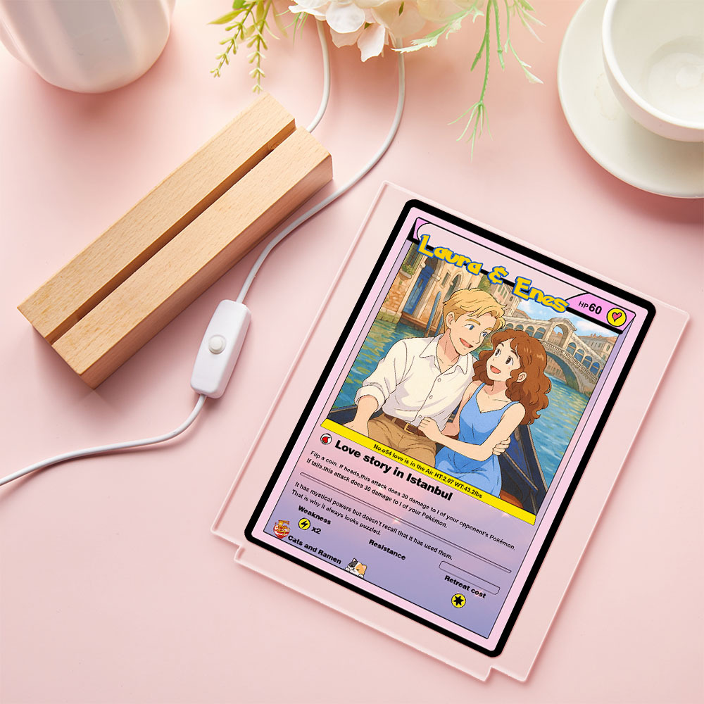 Luz Nocturna Led Acrílica Con Fotos De Dibujos Animados Personalizadas, Regalo Para Pareja - mymoonlampes