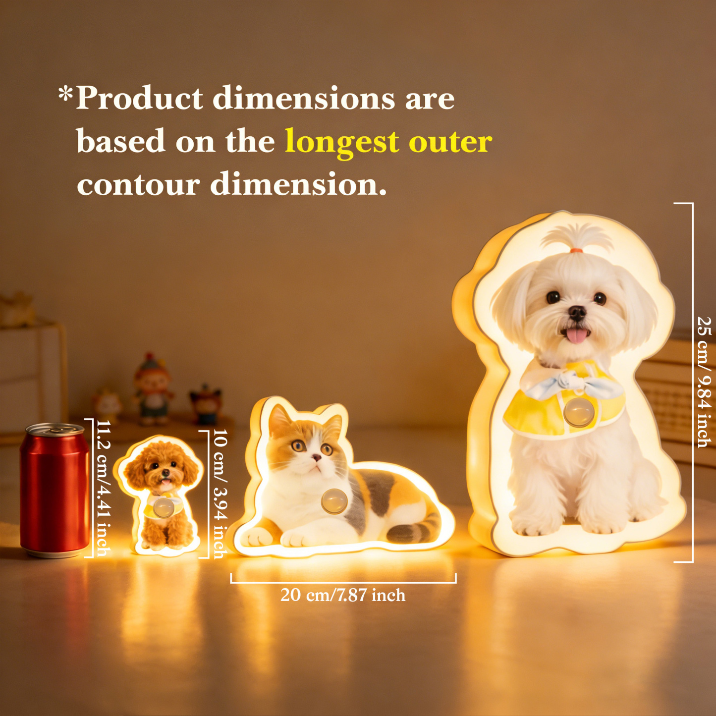 Lámpara De Pared Personalizada Con Sensor De Movimiento Para Gatos Y Perros, Luz Nocturna Personalizada Con Foto De Mascota Para Amantes De Los Animales. - mymoonlampes