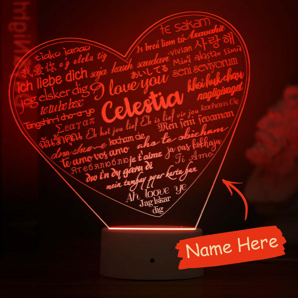 Regalo Para Ella Como Lámpara De Ilusión 3d Personalizada Lámpara Acrílica Personalizada Regalo Luz Nocturna 3d Regalo Para Novia - milamparaluna