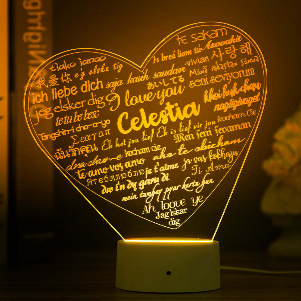 Regalo Para Ella Como Lámpara De Ilusión 3d Personalizada Lámpara Acrílica Personalizada Regalo Luz Nocturna 3d Regalo Para Novia - milamparaluna