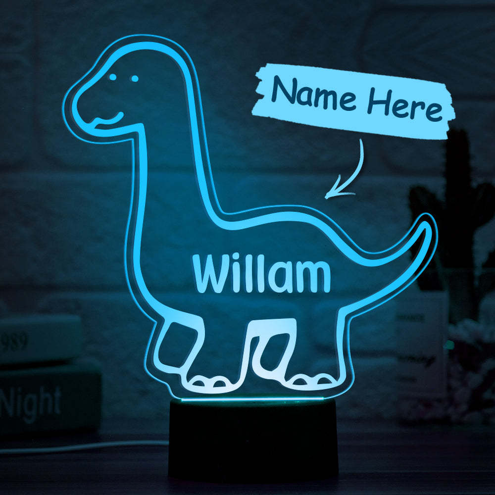 Luz De Cambio De Color De Dinosaurio Personalizada Luz De Noche De Dormitorio Led Iluminación Ambiental Para Niños Y Niñas - milamparaluna