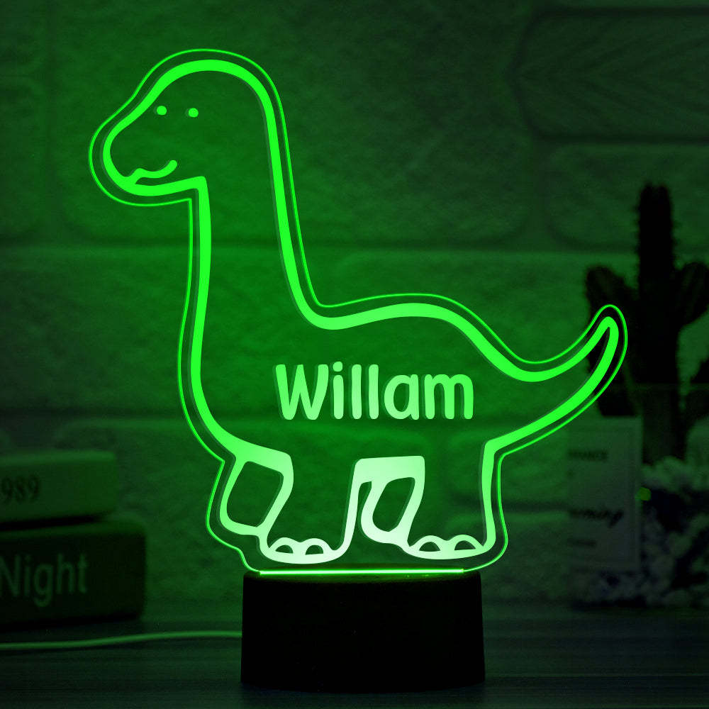 Luz De Cambio De Color De Dinosaurio Personalizada Luz De Noche De Dormitorio Led Iluminación Ambiental Para Niños Y Niñas - milamparaluna