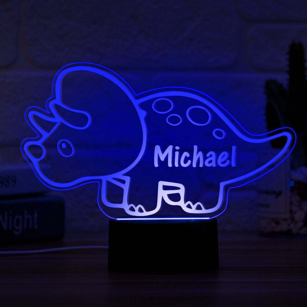 Luz De Cambio De Color De Dinosaurio Personalizada Luz De Noche De Dormitorio Led Iluminación Ambiental Para Niños Y Niñas - milamparaluna