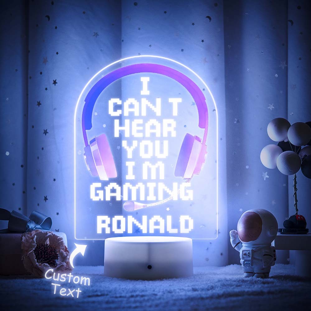 Luz De Noche De Cambio De Color Led Rosa Personalizada Para Juegos Para Niño I'm Gaming - milamparaluna