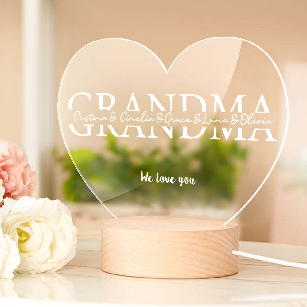 Lámpara De Regalo Para La Abuela Luz De Noche Para La Abuela Idea De Regalo - mymoonlampes