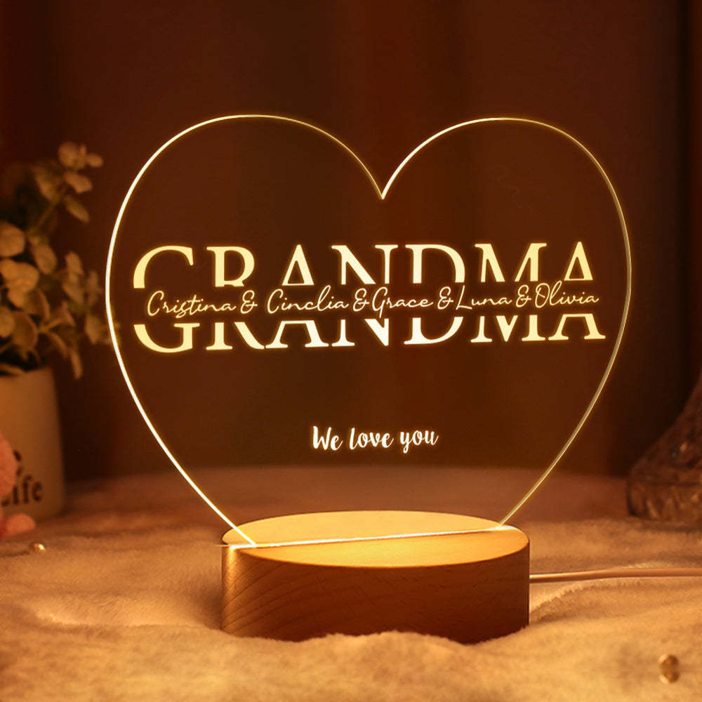 Lámpara De Regalo Para La Abuela Luz De Noche Para La Abuela Idea De Regalo - mymoonlampes
