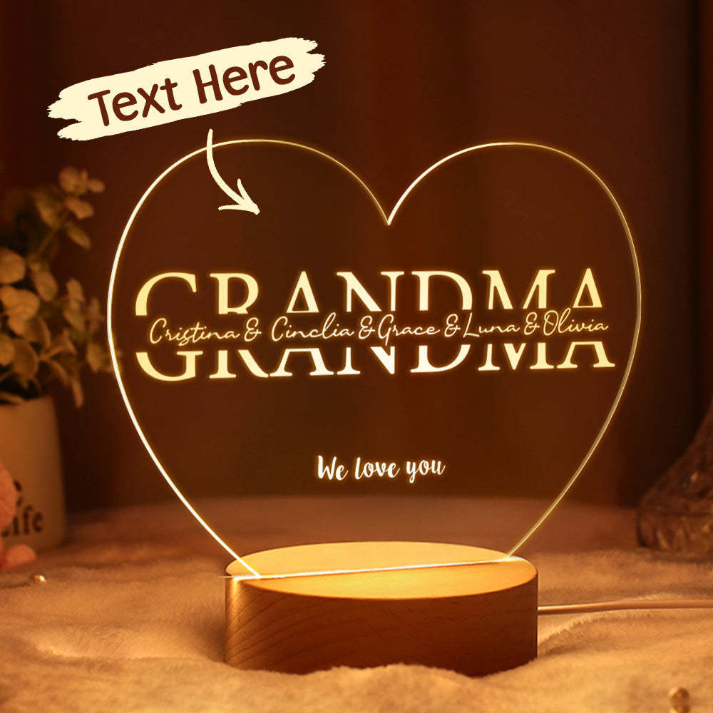 Lámpara De Regalo Para La Abuela Luz De Noche Para La Abuela Idea De Regalo - mymoonlampes