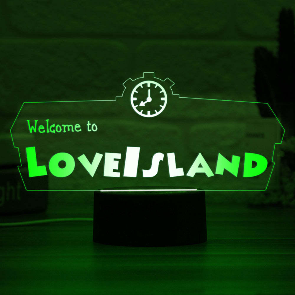 Custom Animal Crossing Island Sign Name Lámpara Led Night Light Leaf Bells Turnips Nook Nintendo Kingdom Hearts Disney Mario Final Fantasy - milamparaluna