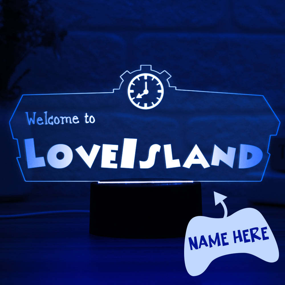 Custom Animal Crossing Island Sign Name Lámpara Led Night Light Leaf Bells Turnips Nook Nintendo Kingdom Hearts Disney Mario Final Fantasy - milamparaluna