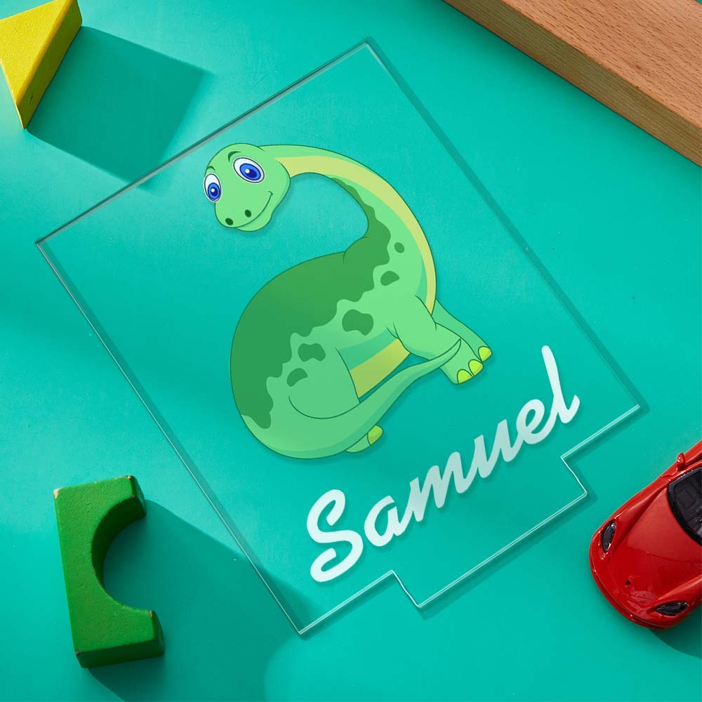 Custom Dino Night Light Dinosaur Decor Boys Room Boy Regalo De Cumpleaños - milamparaluna