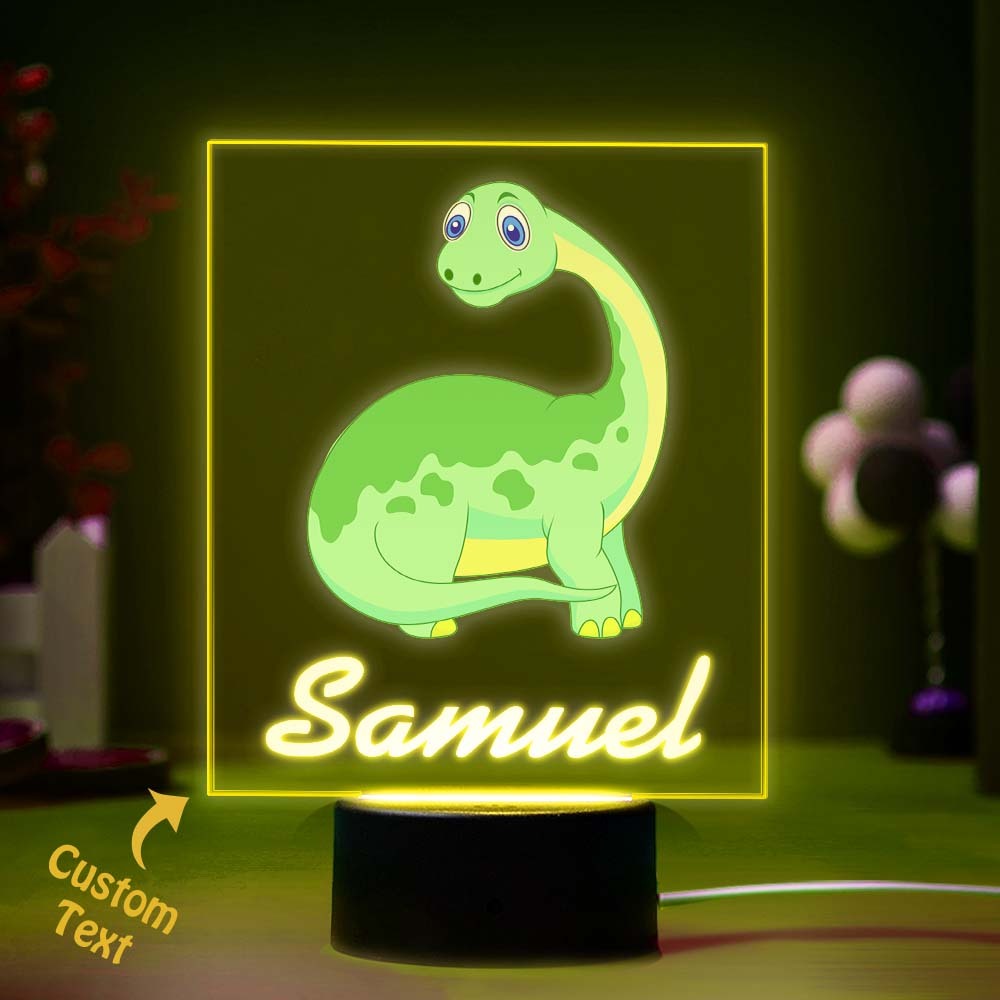 Custom Dino Night Light Dinosaur Decor Boys Room Boy Regalo De Cumpleaños - milamparaluna