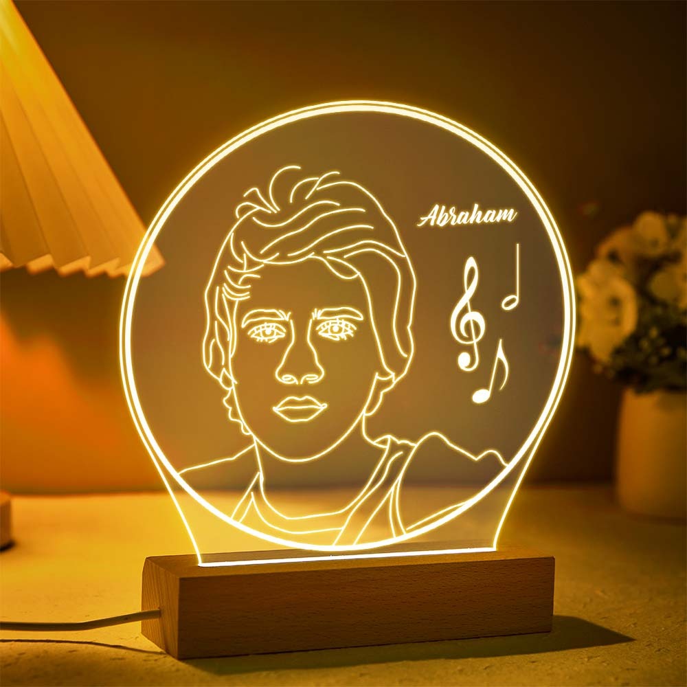 Nota Musical Personalizada, Foto De Luz Nocturna, Lámpara 3d Grabada Personalizada, 7 Colores, Luz Nocturna Acrílica, Regalos De Cumpleaños - milamparaluna