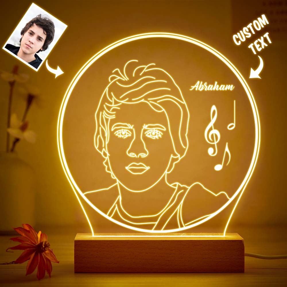 Nota Musical Personalizada, Foto De Luz Nocturna, Lámpara 3d Grabada Personalizada, 7 Colores, Luz Nocturna Acrílica, Regalos De Cumpleaños - milamparaluna