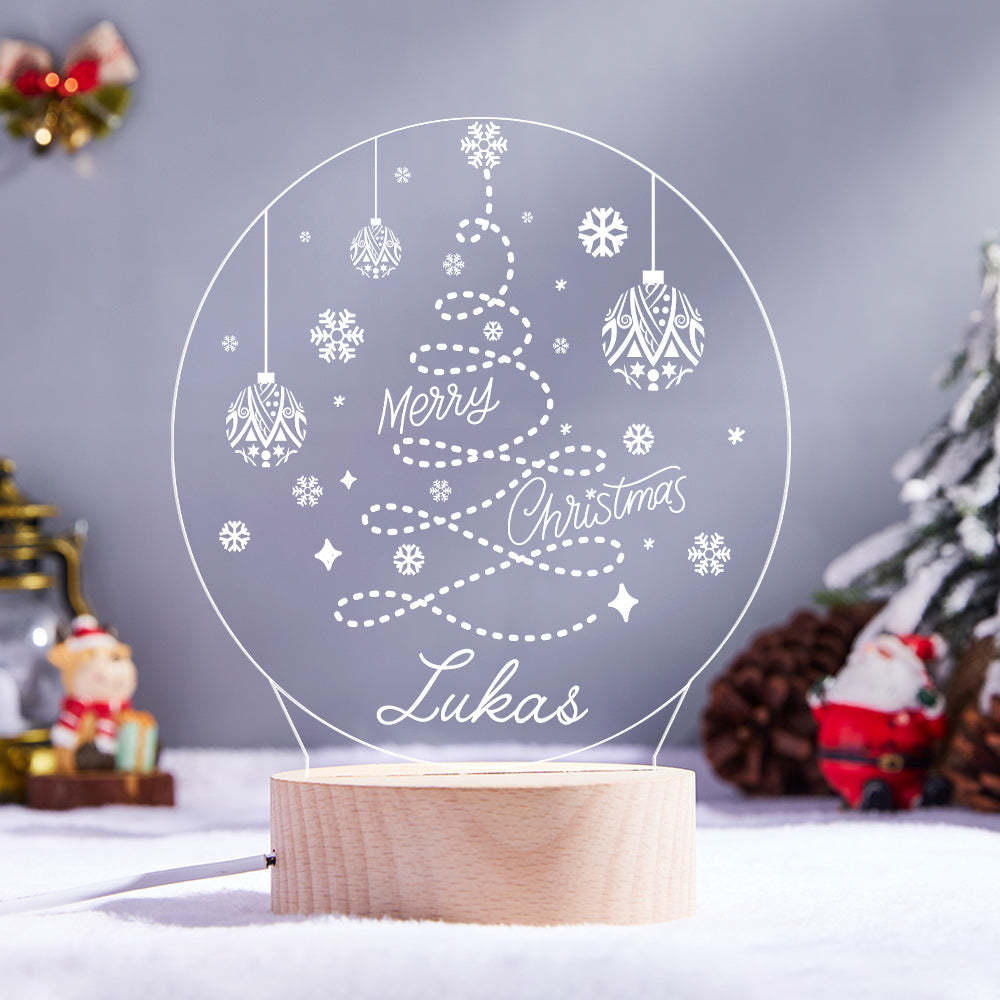 Lámpara Led De Árbol De Navidad Personalizada Para Familia Con Regalo De Nombre Para Amigos - milamparaluna