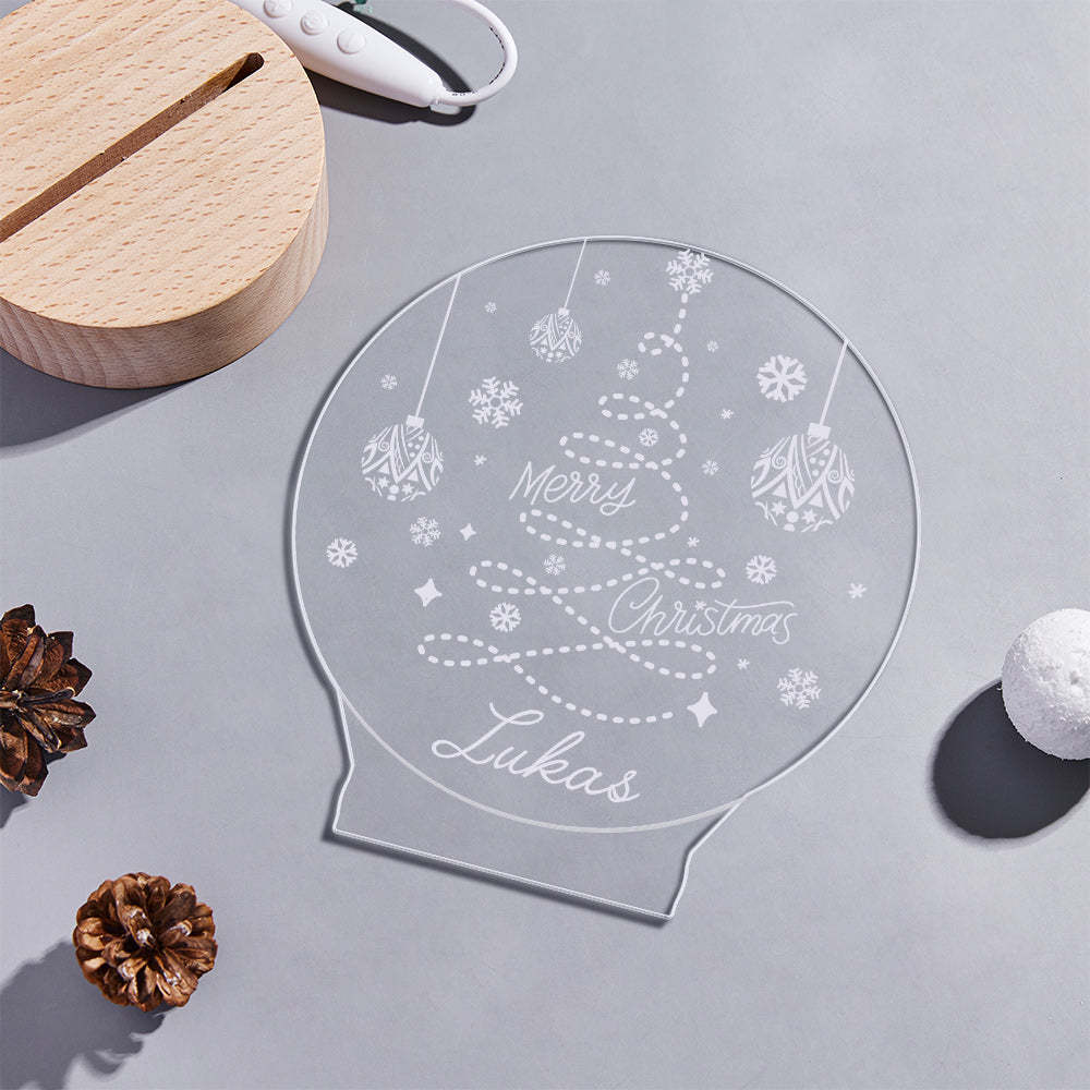 Lámpara Led De Árbol De Navidad Personalizada Para Familia Con Regalo De Nombre Para Amigos - milamparaluna