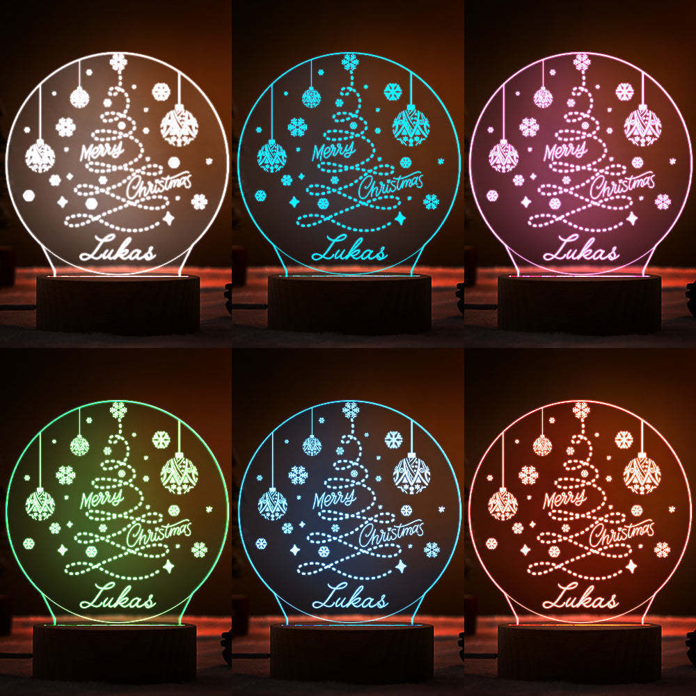 Lámpara Led De Árbol De Navidad Personalizada Para Familia Con Regalo De Nombre Para Amigos - milamparaluna