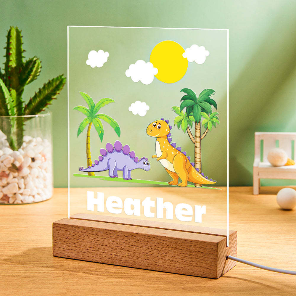 Lámpara Led De Luz De Noche De Dinosaurio Personalizada Para Decoración De Guardería De Niños - milamparaluna