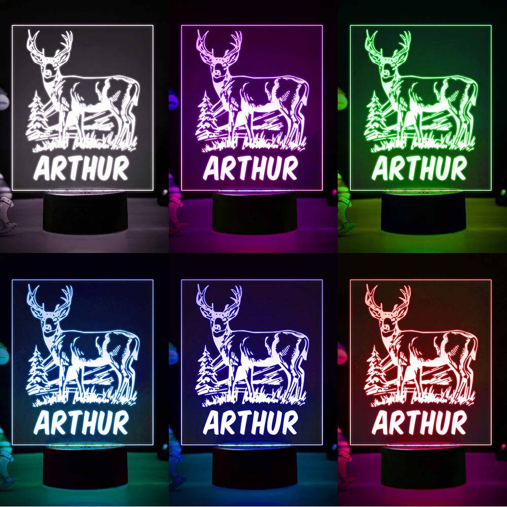 Lámpara De Noche Con Nombre Personalizado De Alce De Navidad Para Decoración De Fiesta De Regalo De Navidad Para Niños - milamparaluna