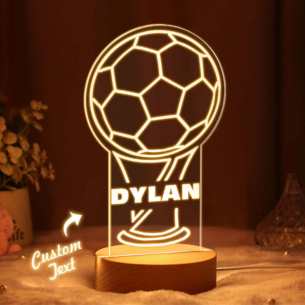 Trofeo De Fútbol Led Personalizado, Luz Nocturna, Decoración Multicolor Para Dormitorio De Niños - milamparaluna