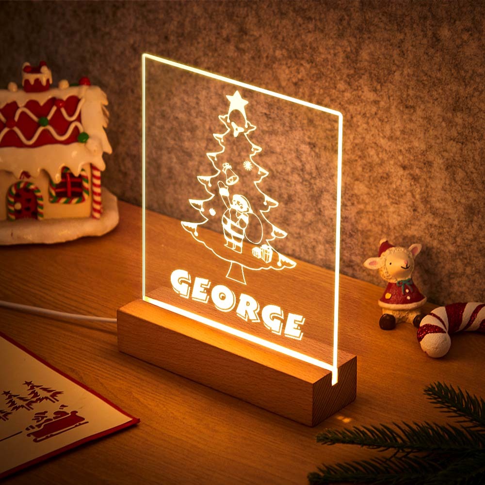Lámpara De Noche Personalizada De Árbol De Navidad Para Decoración De Dormitorio De Regalo De Navidad Para Niños - milamparaluna
