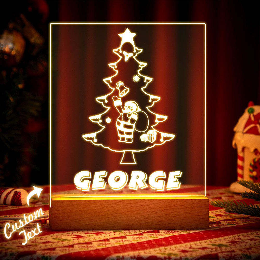 Lámpara De Noche Personalizada De Árbol De Navidad Para Decoración De Dormitorio De Regalo De Navidad Para Niños - milamparaluna
