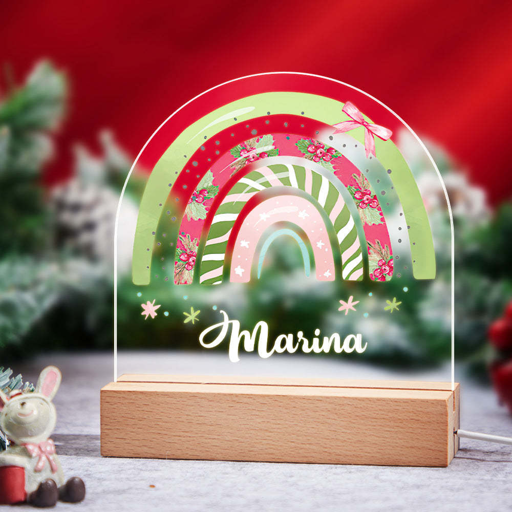 Lámpara Led De Pajarita Rosa De Navidad Personalizada Para Amigos Con Suministros De Fiesta De Nombre - milamparaluna
