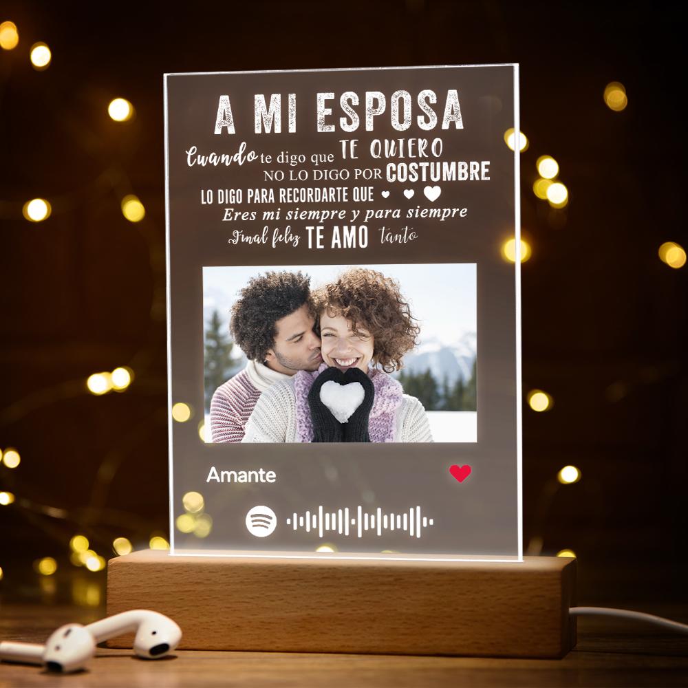 Marco de fotos de madera personalizado Lámpara de recuerdo