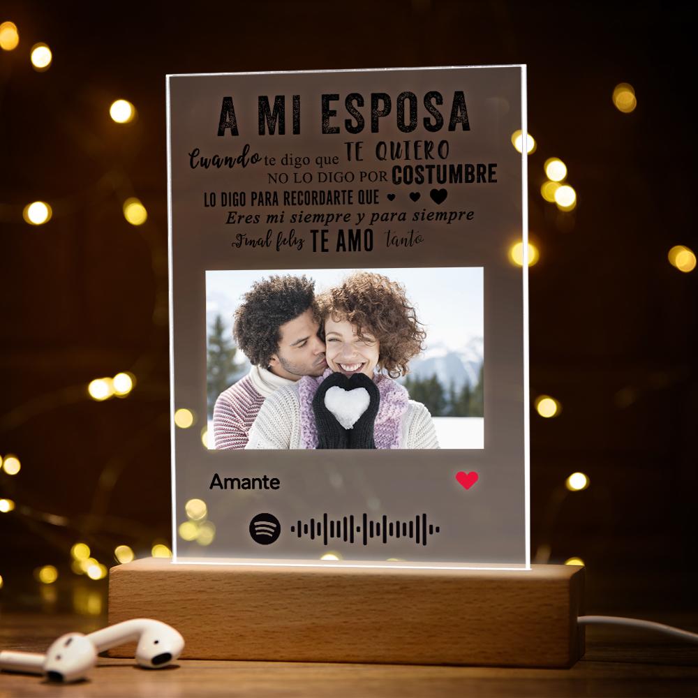 Marco de fotos de madera personalizado Lámpara de recuerdo