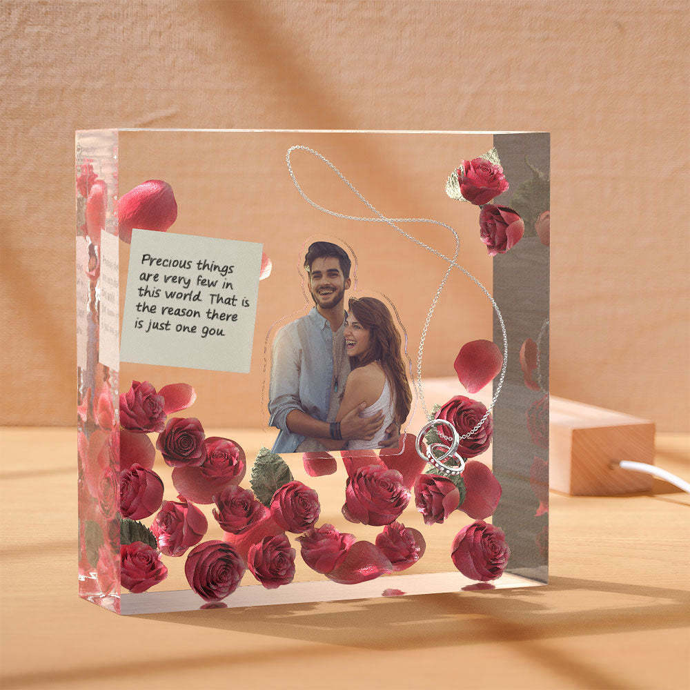 Foto Personalizada Night Light Square Tridimensional Valentine's Day Gifts - milamparaluna