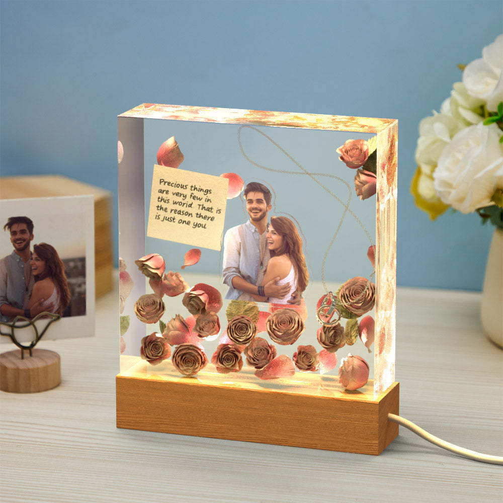 Foto Personalizada Night Light Square Tridimensional Valentine's Day Gifts - milamparaluna