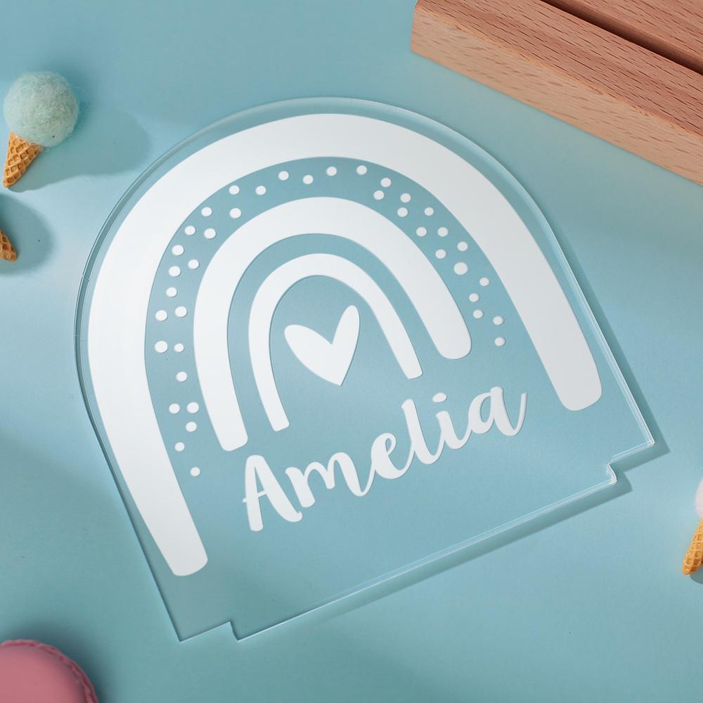 Regalos Personalizados Para Bebés Nombre Personalizado Regalo De Bebé Forma De Arco Iris Luz Y Edredón De Bebé Juguete Anillo De Dentición Juguete Blankie Juego De Regalo Para Recién Nacido - milamparaluna