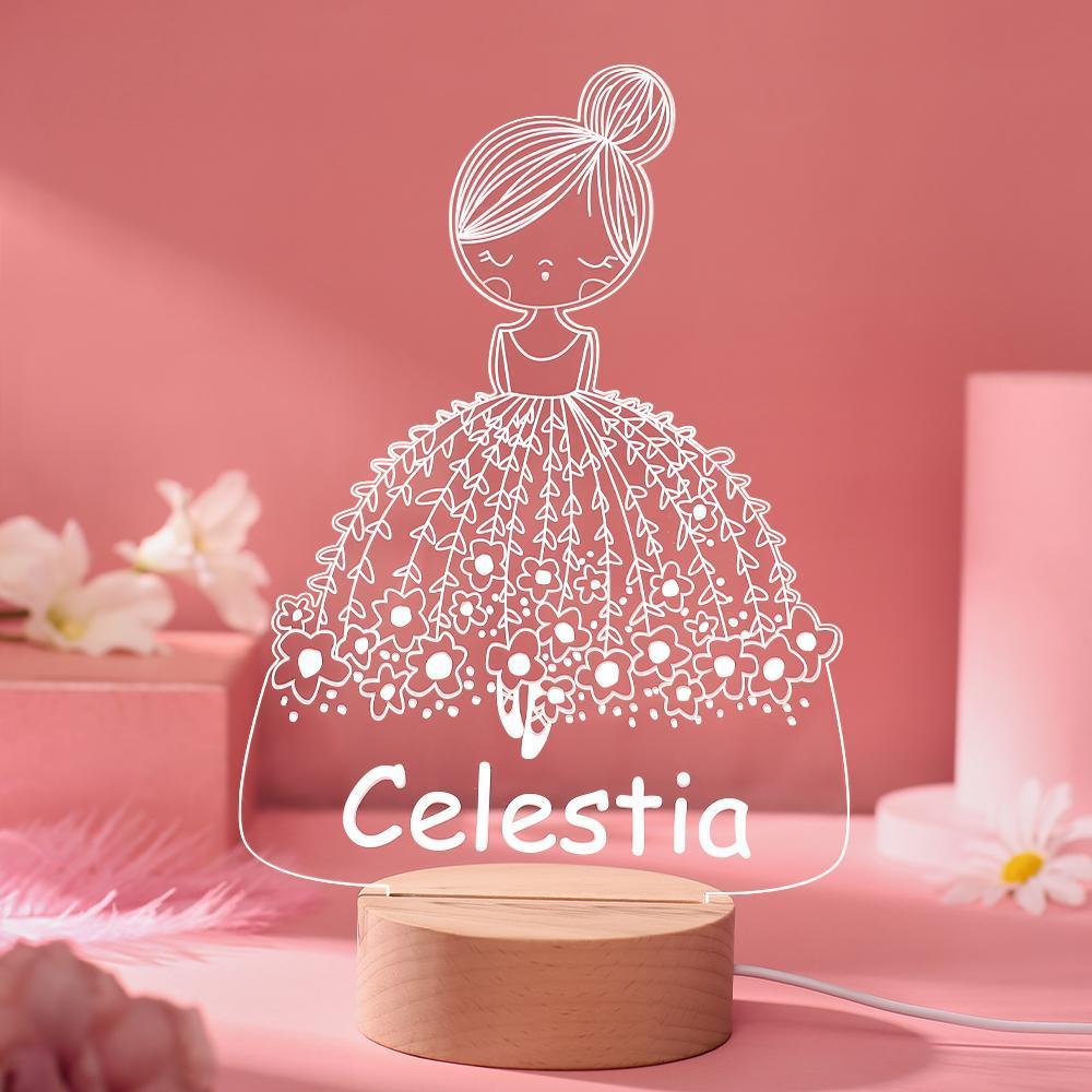 Lámpara De Luz Nocturna Personalizada Para Guardería, Decoración De Guardería Para Niña, Regalo De Primer Cumpleaños De Mamá Y Papá, Luces Nocturnas, Lámpara De Mesa Para Niños - milamparaluna