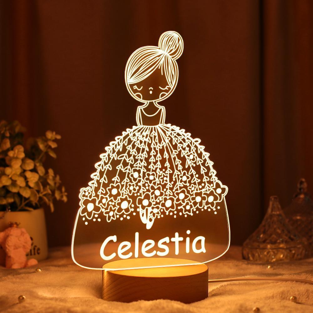 Lámpara De Luz Nocturna Personalizada Para Guardería, Decoración De Guardería Para Niña, Regalo De Primer Cumpleaños De Mamá Y Papá, Luces Nocturnas, Lámpara De Mesa Para Niños - milamparaluna