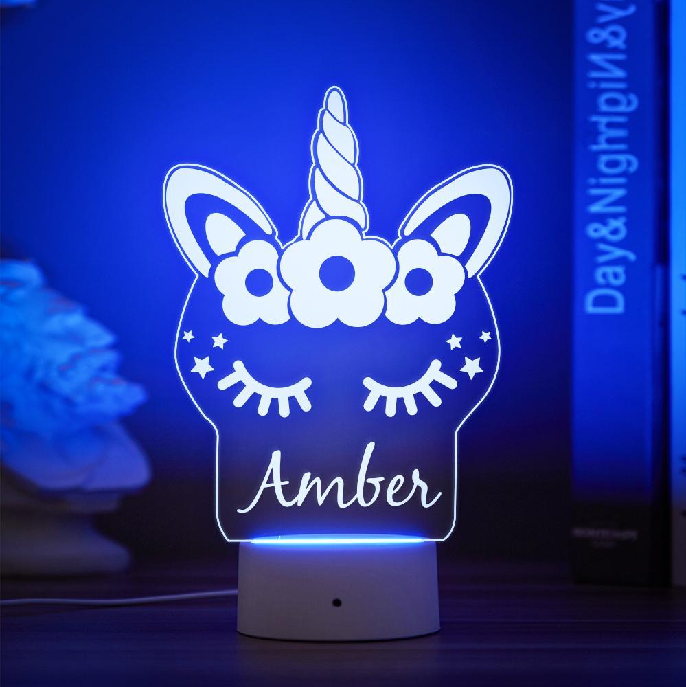 Luz De Noche De Unicornio Personalizada Decoración De Dormitorio De Niños Luces De Habitación De Niña Dormitorios De Niños - milamparaluna