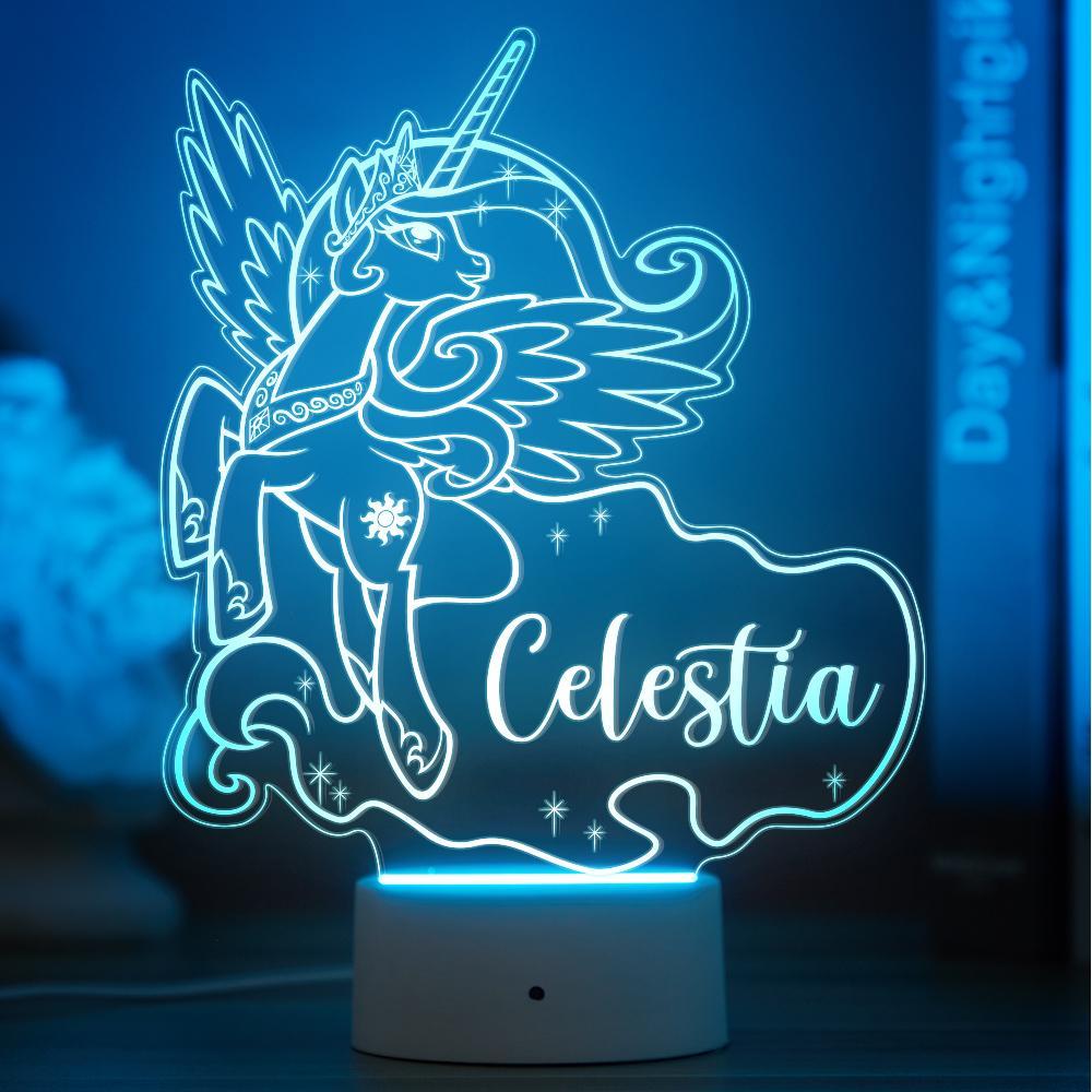 Personalizado My Little Pony Unicornio Luz De Noche Decoración De Dormitorio Para Niños Luces De Habitación Para Niñas Dormitorios Para Niños - milamparaluna