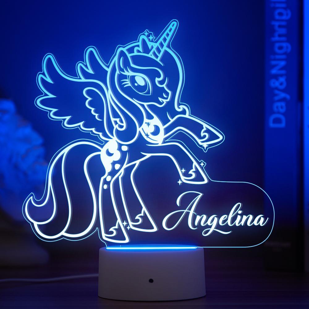 Personalizado My Little Pony Unicornio Luz De Noche Decoración De Dormitorio Para Niños Luces De Habitación Para Niñas Dormitorios Para Niños - milamparaluna