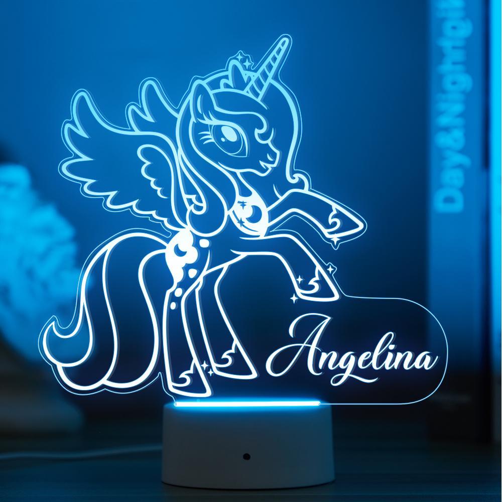 Personalizado My Little Pony Unicornio Luz De Noche Decoración De Dormitorio Para Niños Luces De Habitación Para Niñas Dormitorios Para Niños - milamparaluna