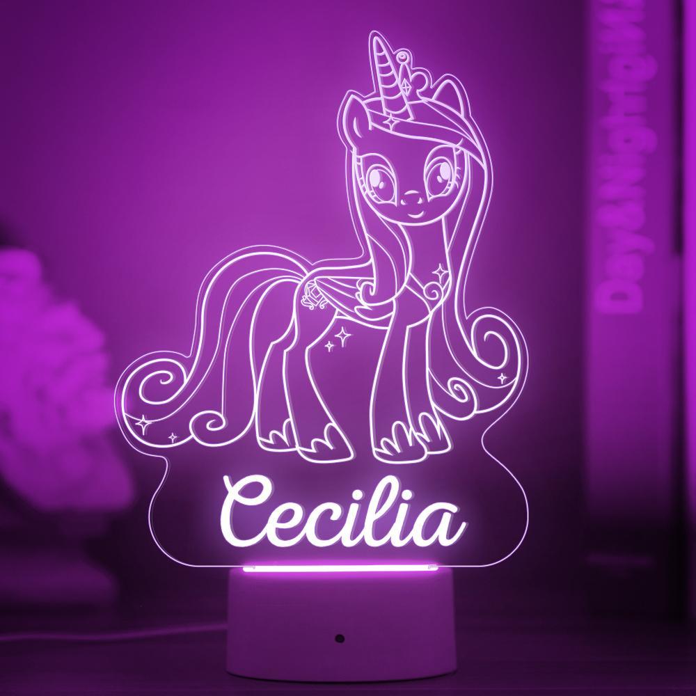 Personalizado My Little Pony Unicornio Luz De Noche Decoración De Dormitorio Para Niños Luces De Habitación Para Niñas Dormitorios Para Niños - milamparaluna