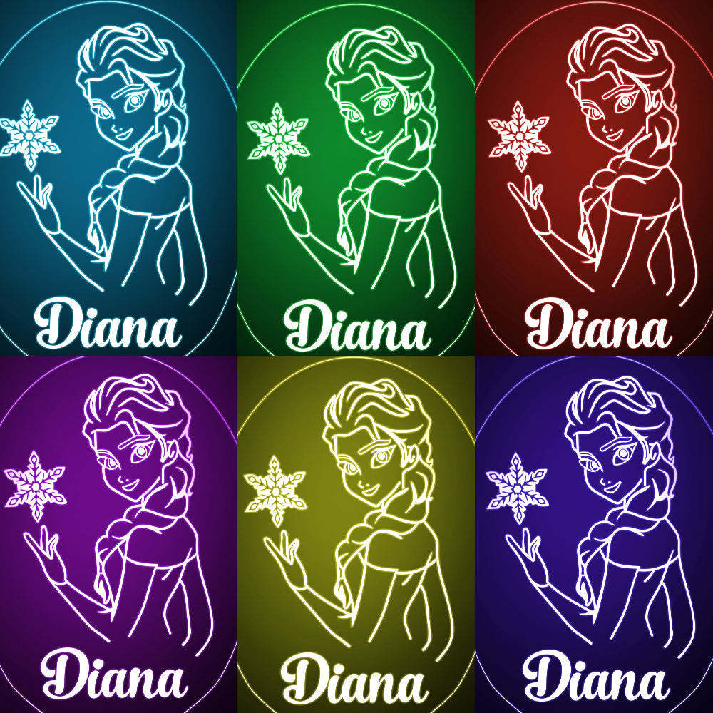 Custom Frozen Elsa Night Light Personalizada Baby Gift Nursery Decor - milamparaluna