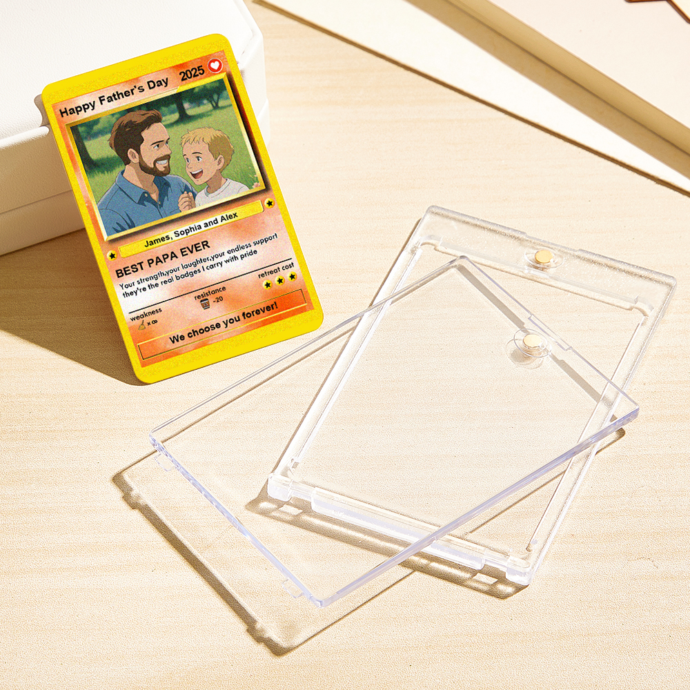 Tarjetas De Anime Personalizadas Para El Día Del Padre, Tarjeta Pokemon Con Foto Personalizada, Idea De Regalo Para Un Ser Querido - mymoonlampes