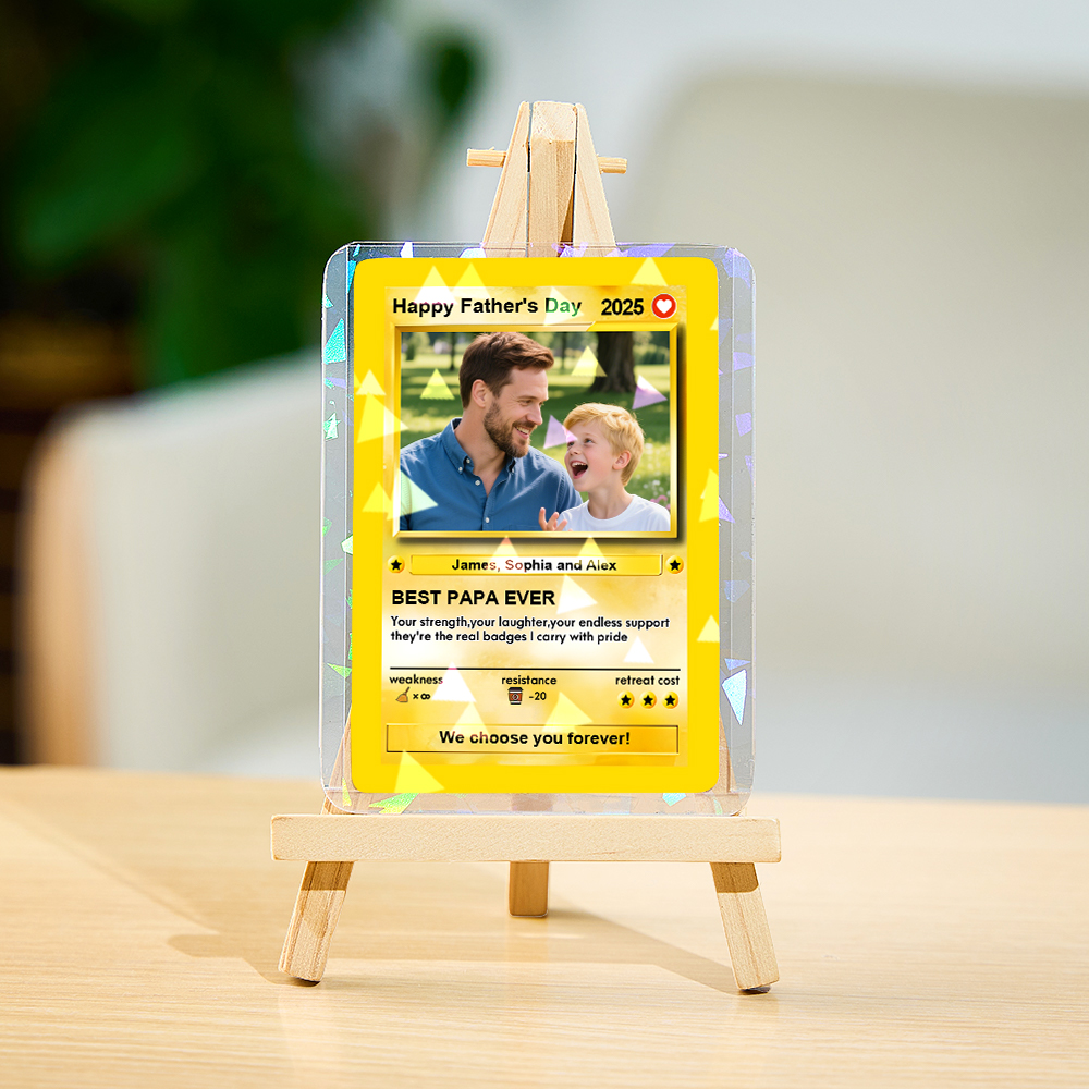 Tarjeta Personalizada 'te Elegimos Para Siempre'. Regalo Para El Día Del Padre Para Papás Amantes De Los Poke. Regalo Para Papá.