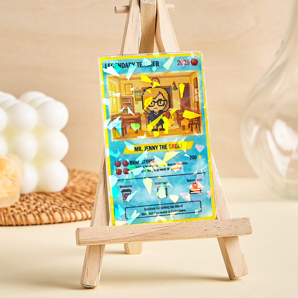 Tarjeta De Maestro Personalizada, Tarjeta Holográfica Acrílica De Anime Personalizada Para Maestro, Tarjeta De Maestro Legendaria, Adorno Holográfico, Regalo - mymoonlampes
