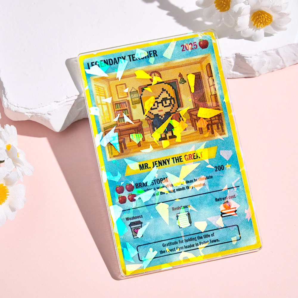 Tarjeta De Maestro Personalizada, Tarjeta Holográfica Acrílica De Anime Personalizada Para Maestro, Tarjeta De Maestro Legendaria, Adorno Holográfico, Regalo - mymoonlampes
