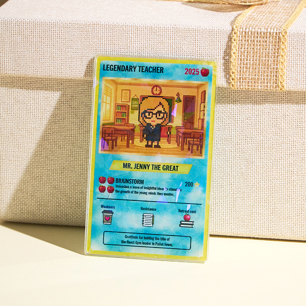 Tarjeta De Maestro Personalizada, Tarjeta Holográfica Acrílica De Anime Personalizada Para Maestro, Tarjeta De Maestro Legendaria, Adorno Holográfico, Regalo - mymoonlampes