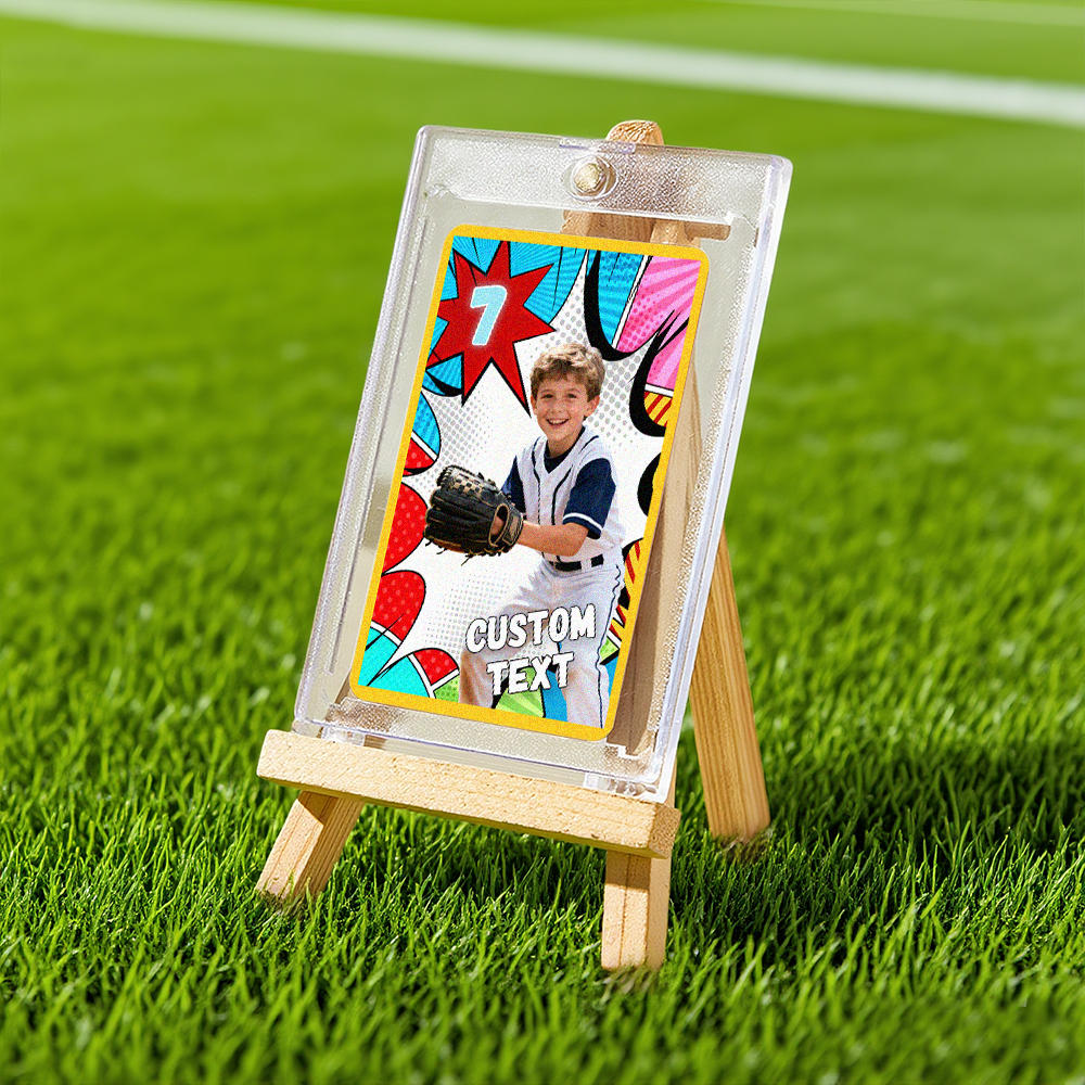 Tarjeta de retrato deportivo personalizada Nombre personalizado Número Estadísticas Regalo único para jóvenes atletas y fanáticos de los deportes - mymoonlampes