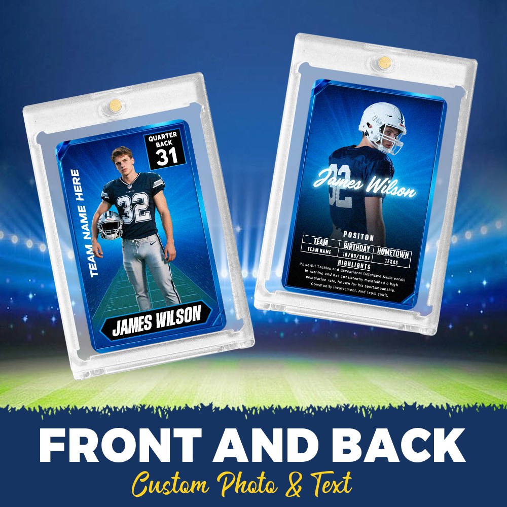 Tarjeta de retrato deportivo personalizada Nombre personalizado Número Estadísticas Regalo único para jóvenes atletas y fanáticos de los deportes - mymoonlampes