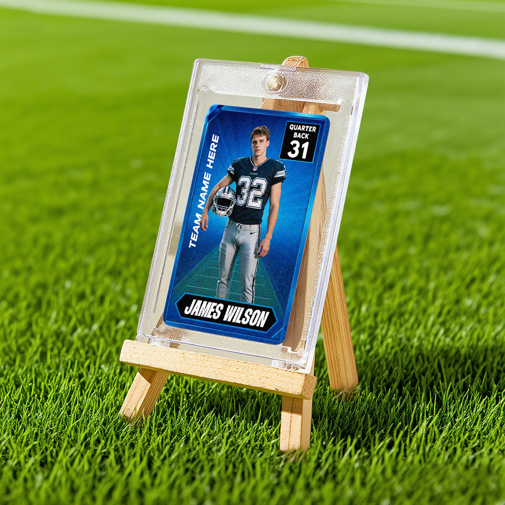 Tarjeta de retrato deportivo personalizada Nombre personalizado Número Estadísticas Regalo único para jóvenes atletas y fanáticos de los deportes - mymoonlampes