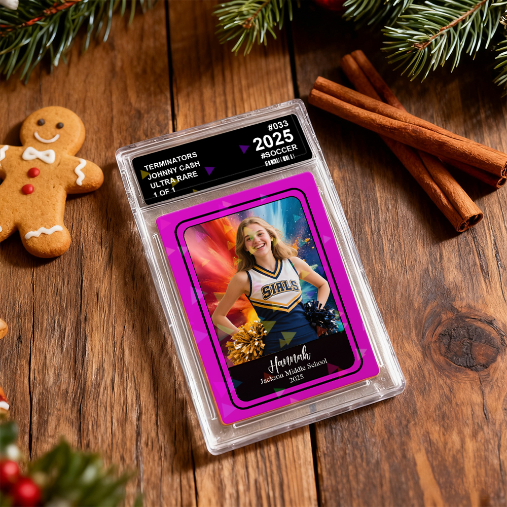 Tarjeta de juego con temática deportiva personalizada, tarjeta fotográfica personalizada con opciones de fondo colorido, regalo para atletas y fanáticos de los deportes - mymoonlampes